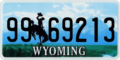 WY license plate 9969213