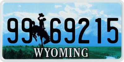 WY license plate 9969215