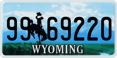 WY license plate 9969220