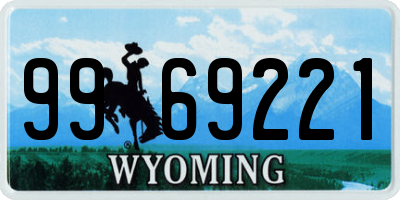 WY license plate 9969221