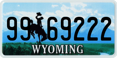 WY license plate 9969222