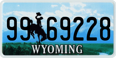 WY license plate 9969228