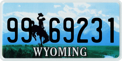 WY license plate 9969231