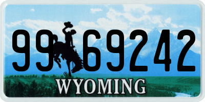 WY license plate 9969242