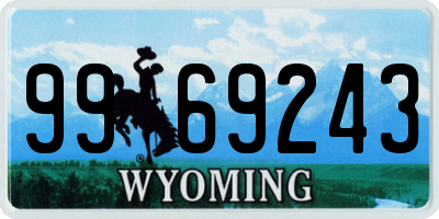 WY license plate 9969243