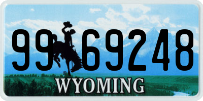 WY license plate 9969248