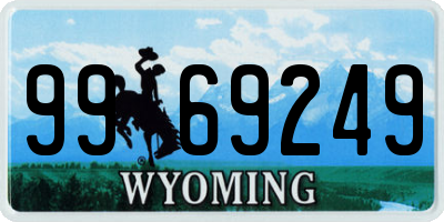 WY license plate 9969249