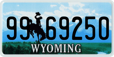 WY license plate 9969250