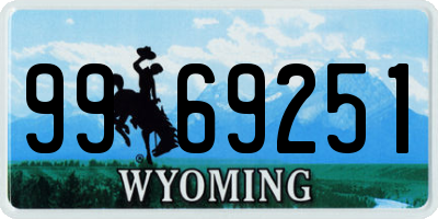 WY license plate 9969251