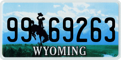 WY license plate 9969263