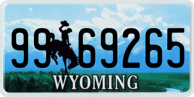 WY license plate 9969265