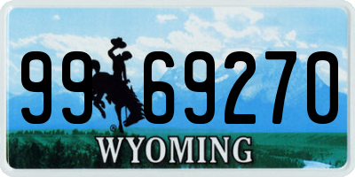 WY license plate 9969270