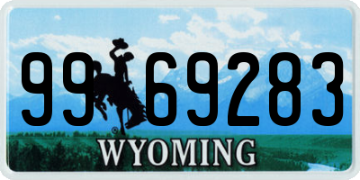 WY license plate 9969283