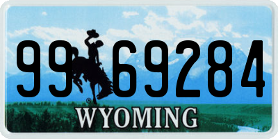 WY license plate 9969284