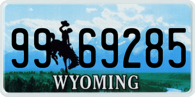 WY license plate 9969285