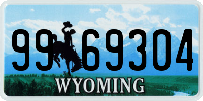 WY license plate 9969304