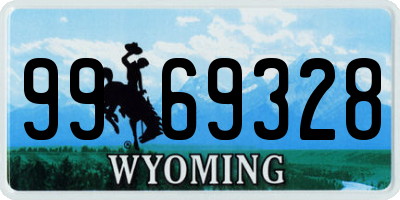WY license plate 9969328
