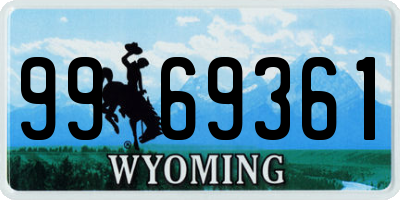 WY license plate 9969361