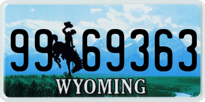 WY license plate 9969363