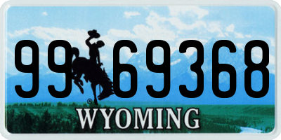 WY license plate 9969368