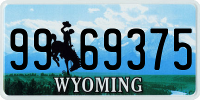 WY license plate 9969375