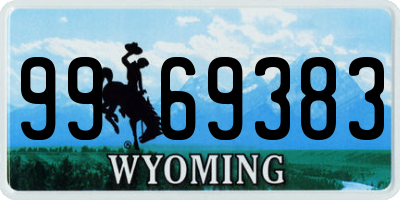 WY license plate 9969383