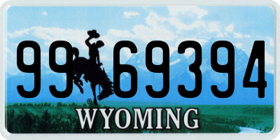 WY license plate 9969394
