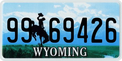 WY license plate 9969426