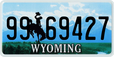 WY license plate 9969427