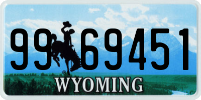 WY license plate 9969451