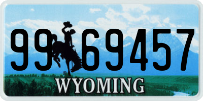 WY license plate 9969457