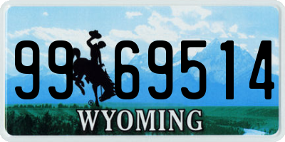 WY license plate 9969514