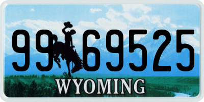 WY license plate 9969525