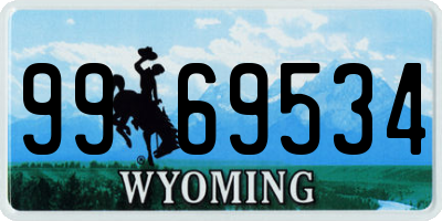 WY license plate 9969534