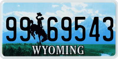 WY license plate 9969543