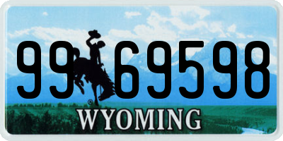 WY license plate 9969598
