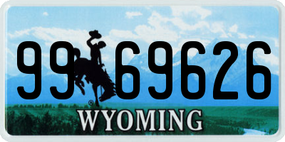 WY license plate 9969626