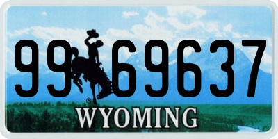 WY license plate 9969637