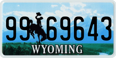 WY license plate 9969643