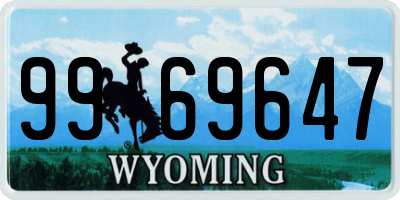 WY license plate 9969647