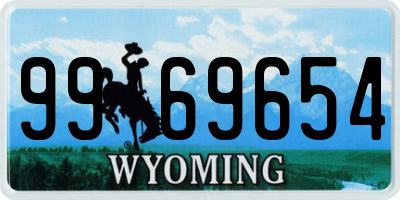 WY license plate 9969654