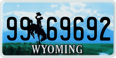 WY license plate 9969692