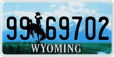 WY license plate 9969702