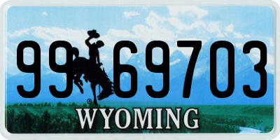 WY license plate 9969703
