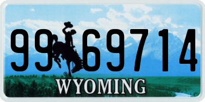 WY license plate 9969714