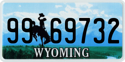 WY license plate 9969732