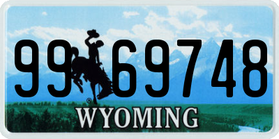 WY license plate 9969748