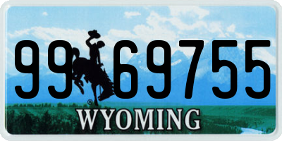 WY license plate 9969755