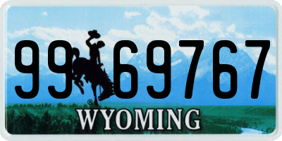 WY license plate 9969767