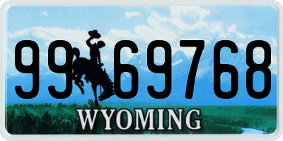 WY license plate 9969768